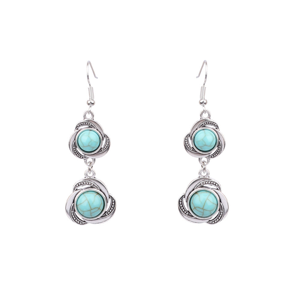 Wholesale Turquoise Fashion Alloy Geometric Earrings